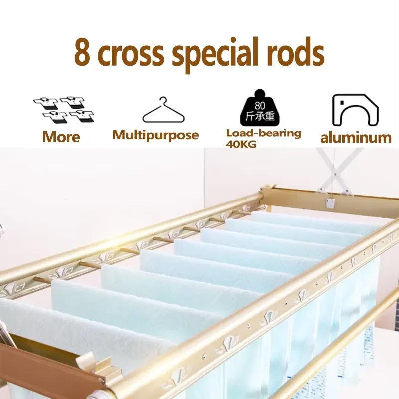 Fashion Home & Balcony Use Electric Automatic Lifting Hanger New Design Foldable Clothes Drying Rack with Heating Feature