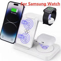 4 In 1 Wireless Smart Phone Watch Charger Stand Foldable For Samsung S23 S22 Galaxy Watch 5 4 3 Active2/1 Fast Charging Station