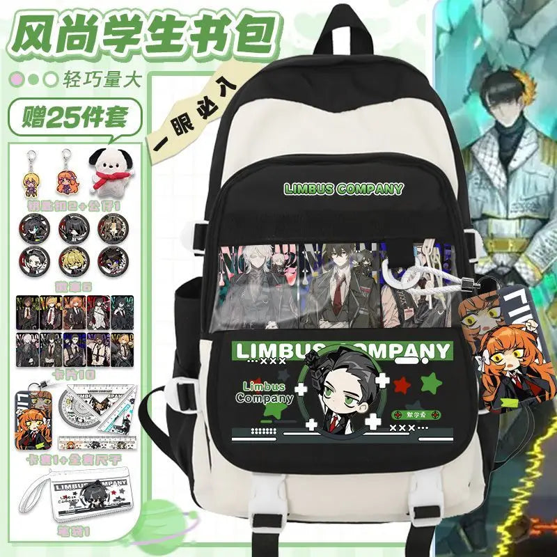 Limbus Company Anime Arrival Fashion Large Capacity Girls Boys School Use Daily Package Travel Bag Shoulder  Knapsack Backpack
