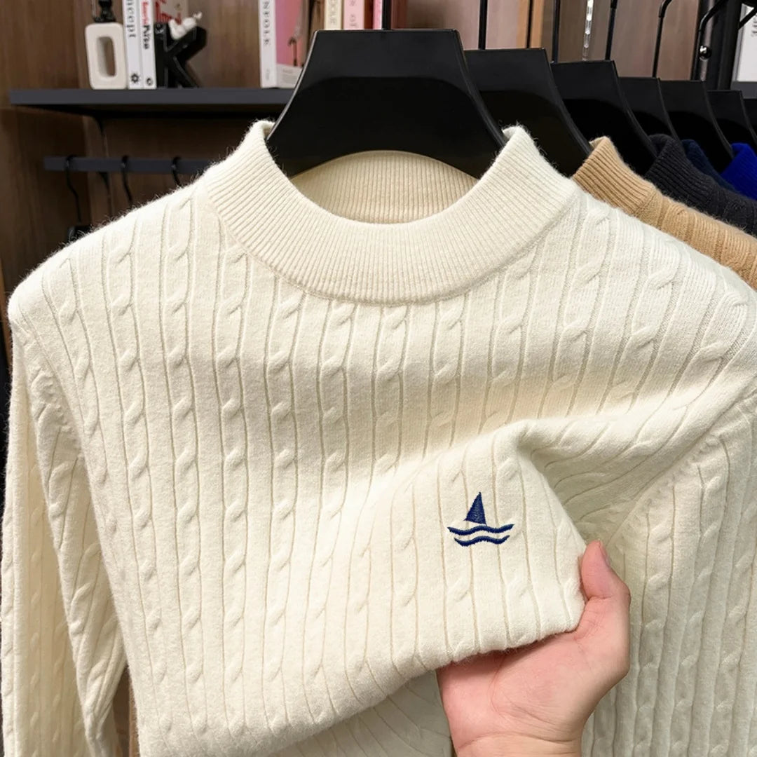 2026 Winter Luxury Brand Thickened Warm Sweater Designer Fashion Sailing New Embroidered Comfortable Mens Round Neck T-shirt Top