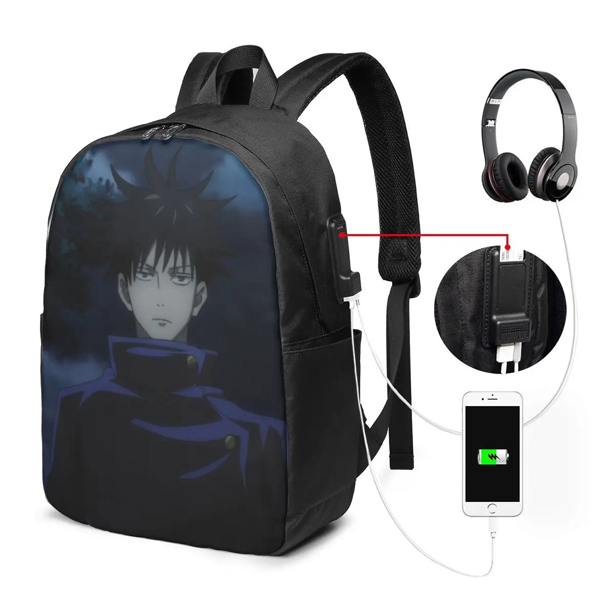 Megumi Besto Friendo Jujutsu Kaisen Sukuna Anime Backpack Travel Notebook Bag Computer College Student School Bag Laptop