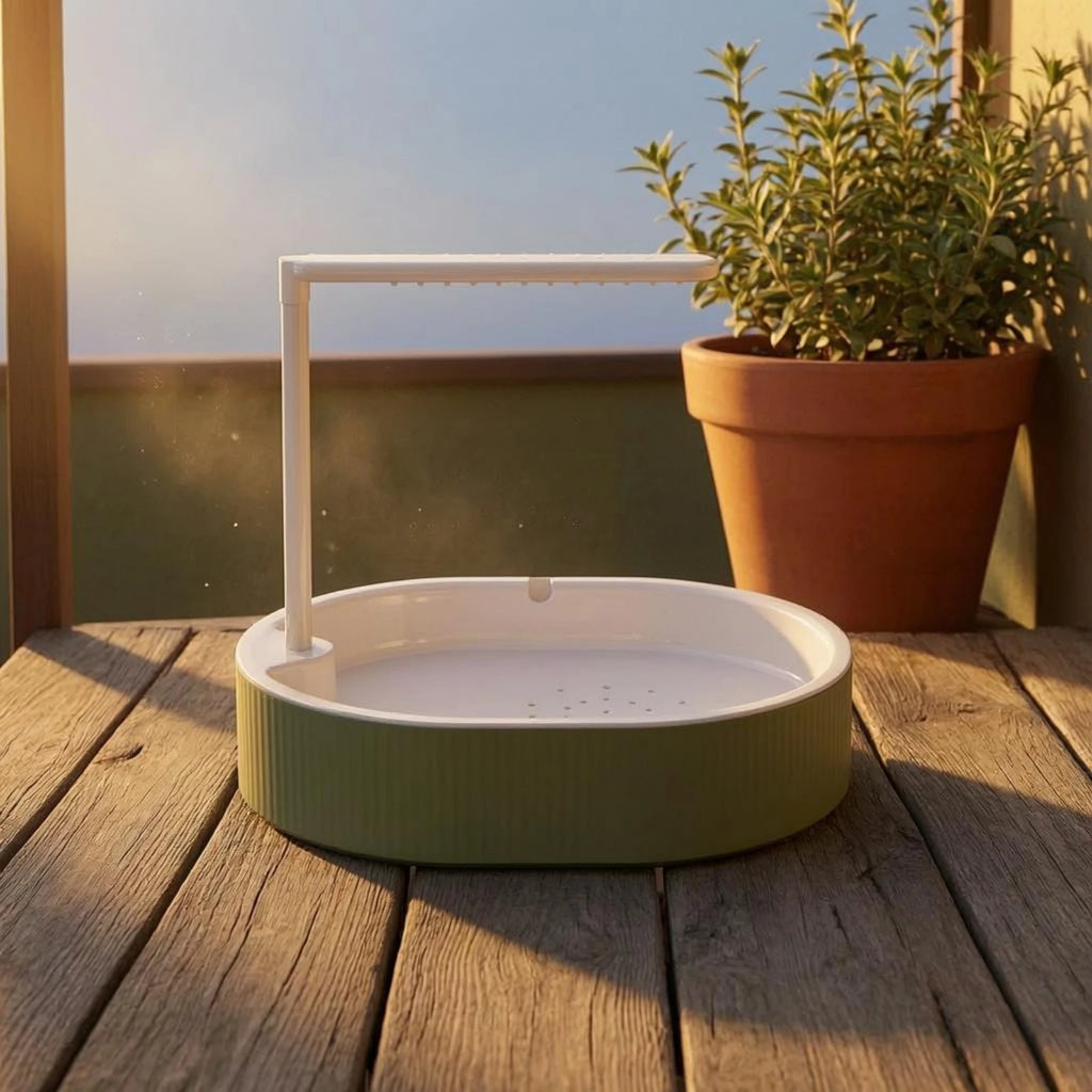Parrot Bath Basin Green and White Bird Shower Bath Parrot Bathtub Plastic Pet Accessory Transparent
