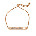 Adjustable Flat Cutout Heart Bar Bracelet (Engraving)