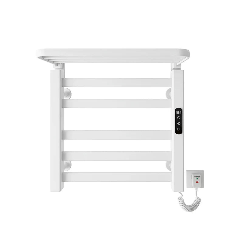 New design sticky electric towel heater drying rack bathroom waterproof heating black towel rack shelf