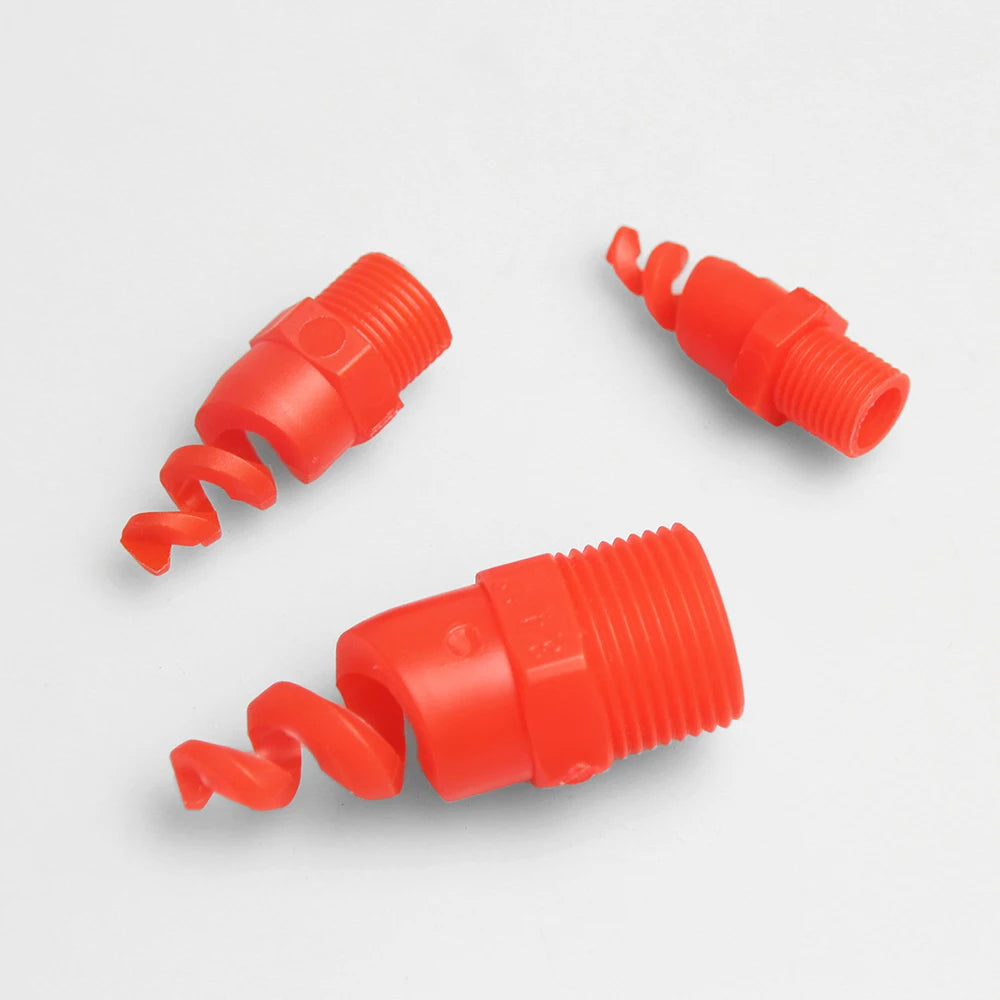 Huajue Plastic Spiral Spray Nozzle 1/4 Inch  5pcs Full Cone Spray Nozzle Uniform Atomizing Nozzle for Cleaning Dust Removal