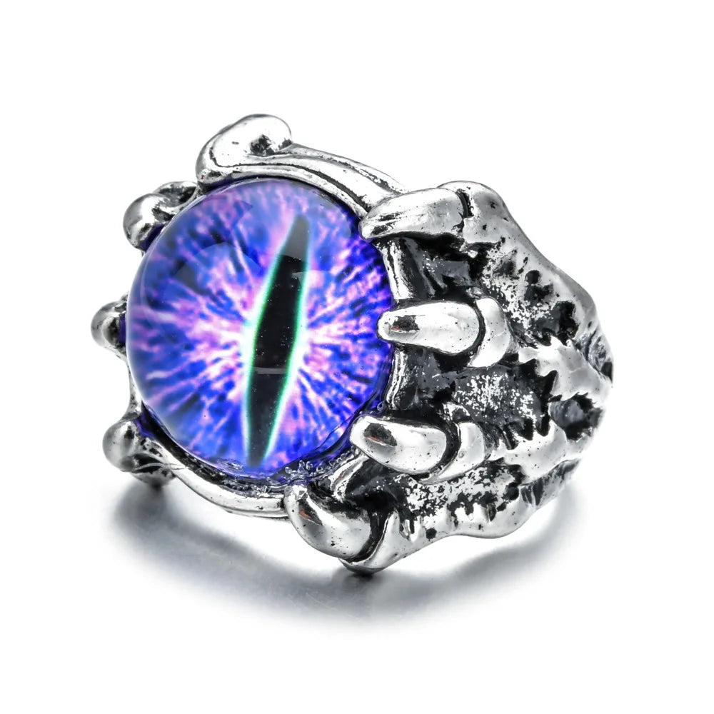 Turkish Blue Evil Eye Rings For Women Men Fashion Punk Devil Eye Adjustable Open Ring  Trend Party Jewelry Accessories