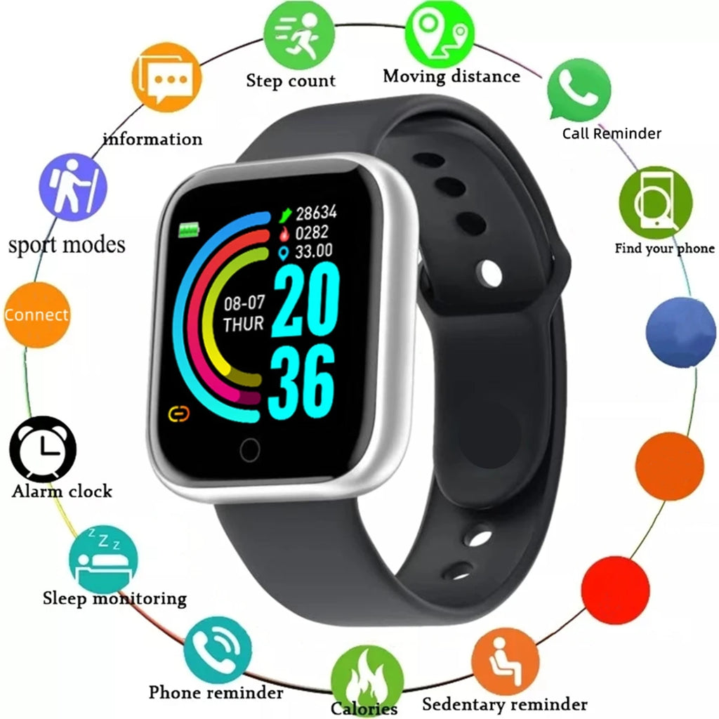 Men Watch Electronic Fitness Bracelet Smartwatch Smart Watch Y68 D20 Sleep Monitor Gift For IOS Android Smartphones Alarm Clock
