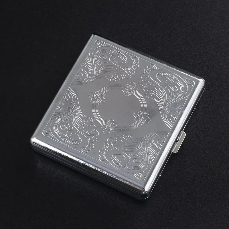 Metal Cigarette box stainless steel Embossed Portable Cigarette case personalized fashionable storage box Smoking Tool