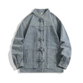 Vintage Chinese Style Denim Jacket Men Streetwear Oriental Clothes Autumn Male Jeans Coat 2026 Fashion Hip Hop Loose Outerwear