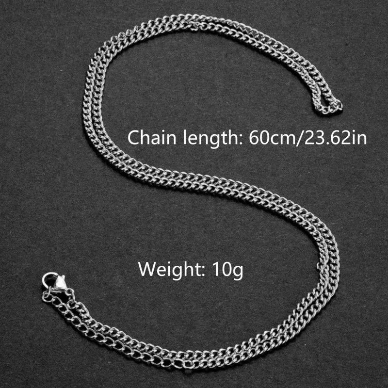 2mm Men's Cuban Chain Necklace Simple 925 Sterling Silver Necklace Fashion Titanium Steel Jewelry Trend Party Accessories Gifts