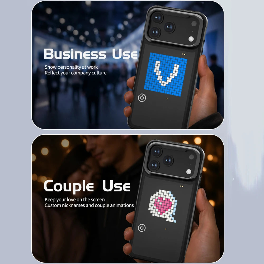 DIY Mode with APP Image Screen Case for IPhone 17 16 Pro Max Smart Function Phone Cases Anime Mobile Phone Accessories