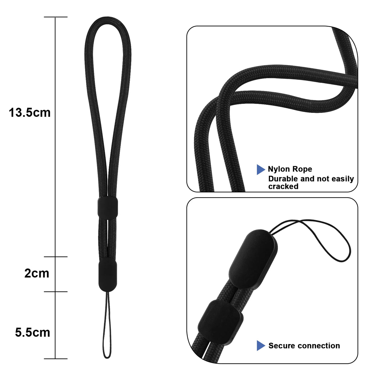 6Pcs/lot Hand Wrist Strap Lanyard Nylon Wristlet Straps For Cell Phone Case Holder Camera Key GoPro Wrist Band Lanyard