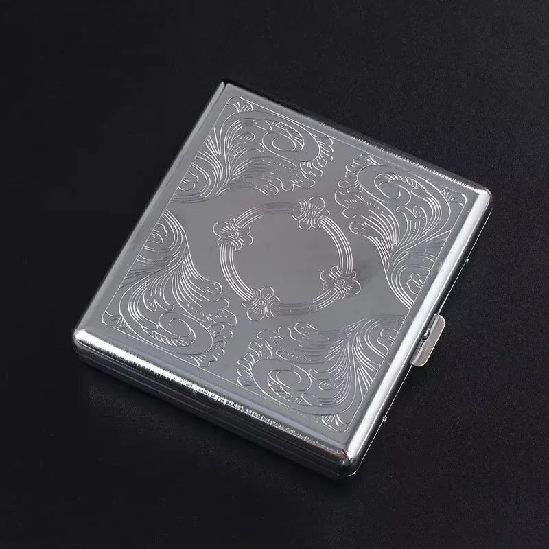 Metal Cigarette box stainless steel Embossed Portable Cigarette case personalized fashionable storage box Smoking Tool