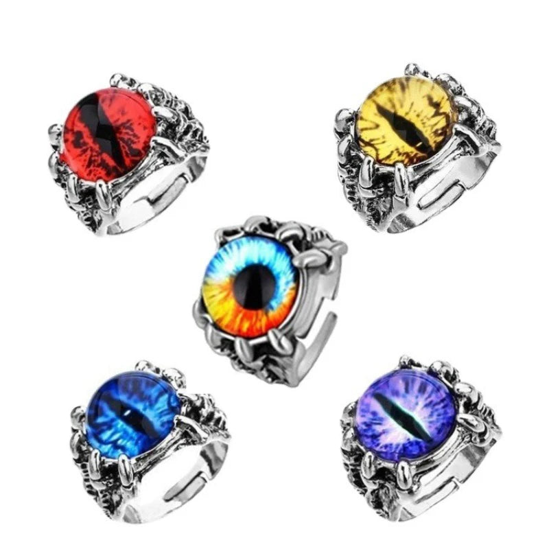 Turkish Blue Evil Eye Rings For Women Men Fashion Punk Devil Eye Adjustable Open Ring  Trend Party Jewelry Accessories