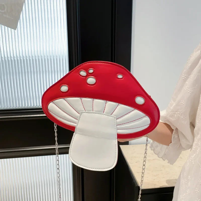 Cute Mushroom Shoulder Bag Chain Phone Sac Femme Hits Color Bolsos Mujer Exquisite Beautiful Bags for Women Creative Bolsas