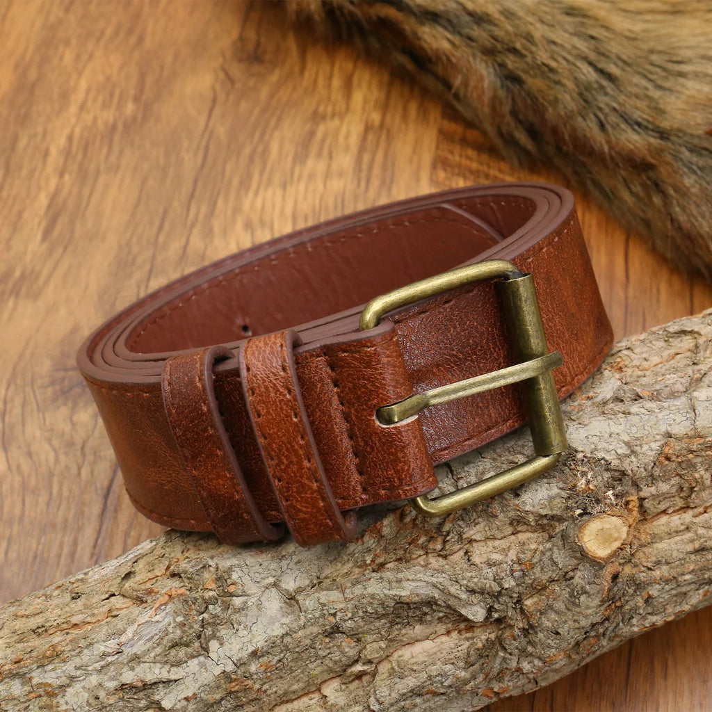 Viking Retro Pu Leather Waist Belt Medieval Flap Fanny Pack Drawstring Coin Purse Dice Bag for Renaissance Fairs LARP Cosplay Party
