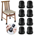8pcs Black Round Chair Leg Protectors Anti-Slip Silicone Foot Covers for Hardwood Floors Furniture Feet Pads to Prevent Scratche