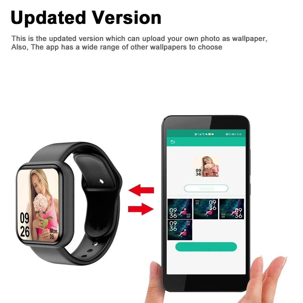Men Watch Electronic Fitness Bracelet Smartwatch Smart Watch Y68 D20 Sleep Monitor Gift For IOS Android Smartphones Alarm Clock