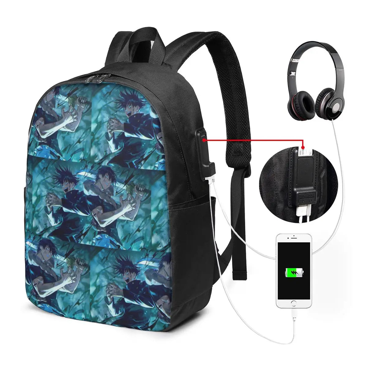 Megumi Besto Friendo Jujutsu Kaisen Sukuna Anime Backpack Travel Notebook Bag Computer College Student School Bag Laptop