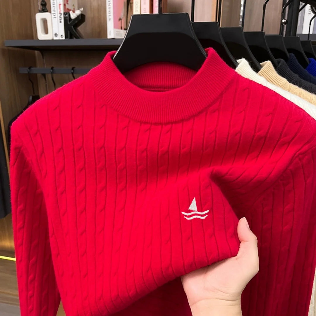 2026 Winter Luxury Brand Thickened Warm Sweater Designer Fashion Sailing New Embroidered Comfortable Mens Round Neck T-shirt Top