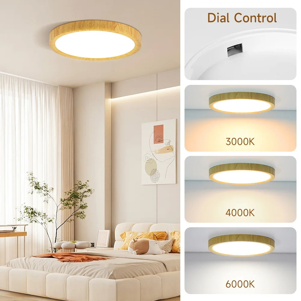 Ultra-thin Led Ceiling Light 220V Bedroom Lamp LED Panel Indoor Lighting for Living Room 3 Colors Adjustments Ceiling Lamp Round