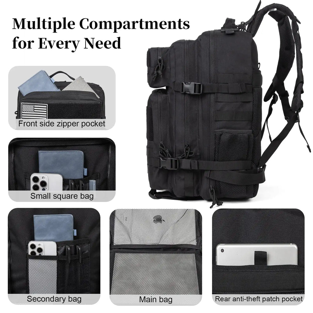 60L Army Military Tactical Backpack Men's Travel Large Capacity Rucksacks Men Waterproof Outdoor Sports Multi-functional Bags
