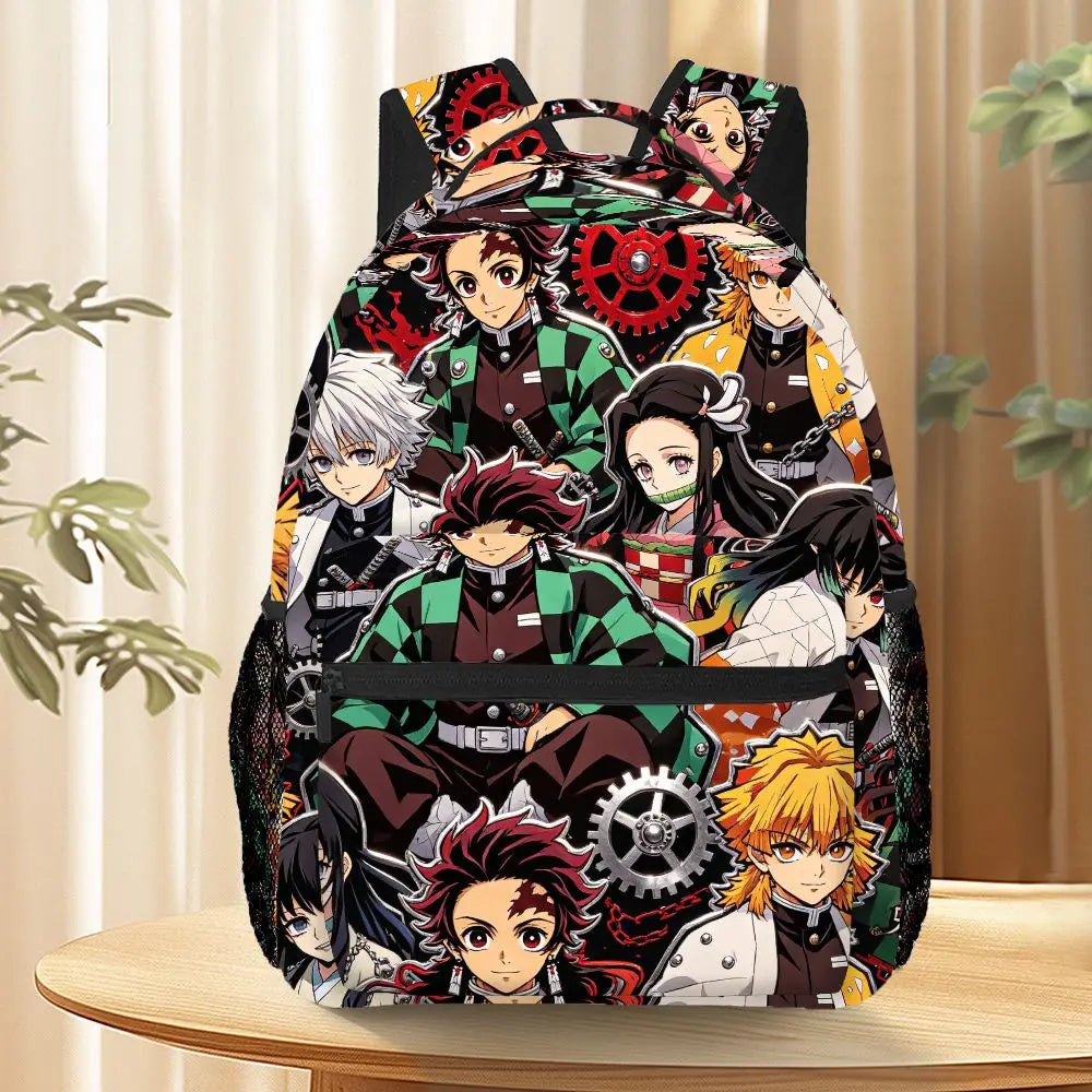 Demon Slayer Anime Backpack Tanjirou Nezuko Print School Bag for Teen Large Capacity Travel Rucksack Mochilas Casual Daypack