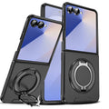 Rugged Heavy Armor Ring Phone Case for Samsung Galaxy Z Flip 8 7 6 Flip7FE Magnetic Rotable Bracket Shockproof Protection Cover