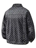 Fashion High-end Jacquard Design Men's Clothing Retro Streetwear Stylish and Casual Single Breasted Vintage Denim Jacket