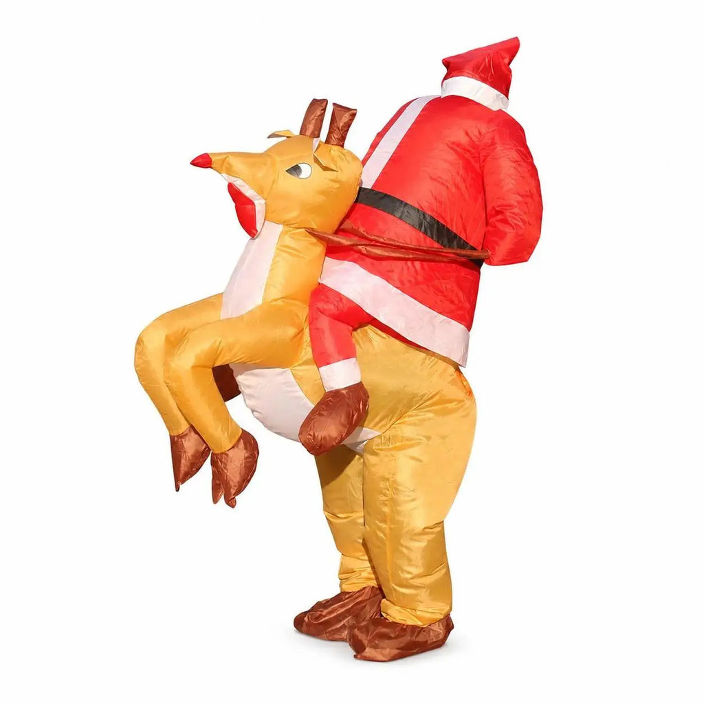 Inflatable Costume for Adults Pumpkin Reindeer Christmas Tree Blow Up Suit with Fan for Halloween Christmas Party Cosply