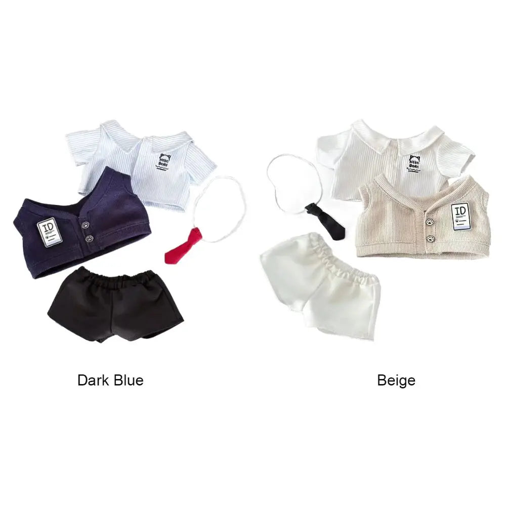 20cm Doll Clothes Multicolor Doll Accessoires Miniature School Uniform Gift Replacement Outfit Doll Shirt Vest Pants