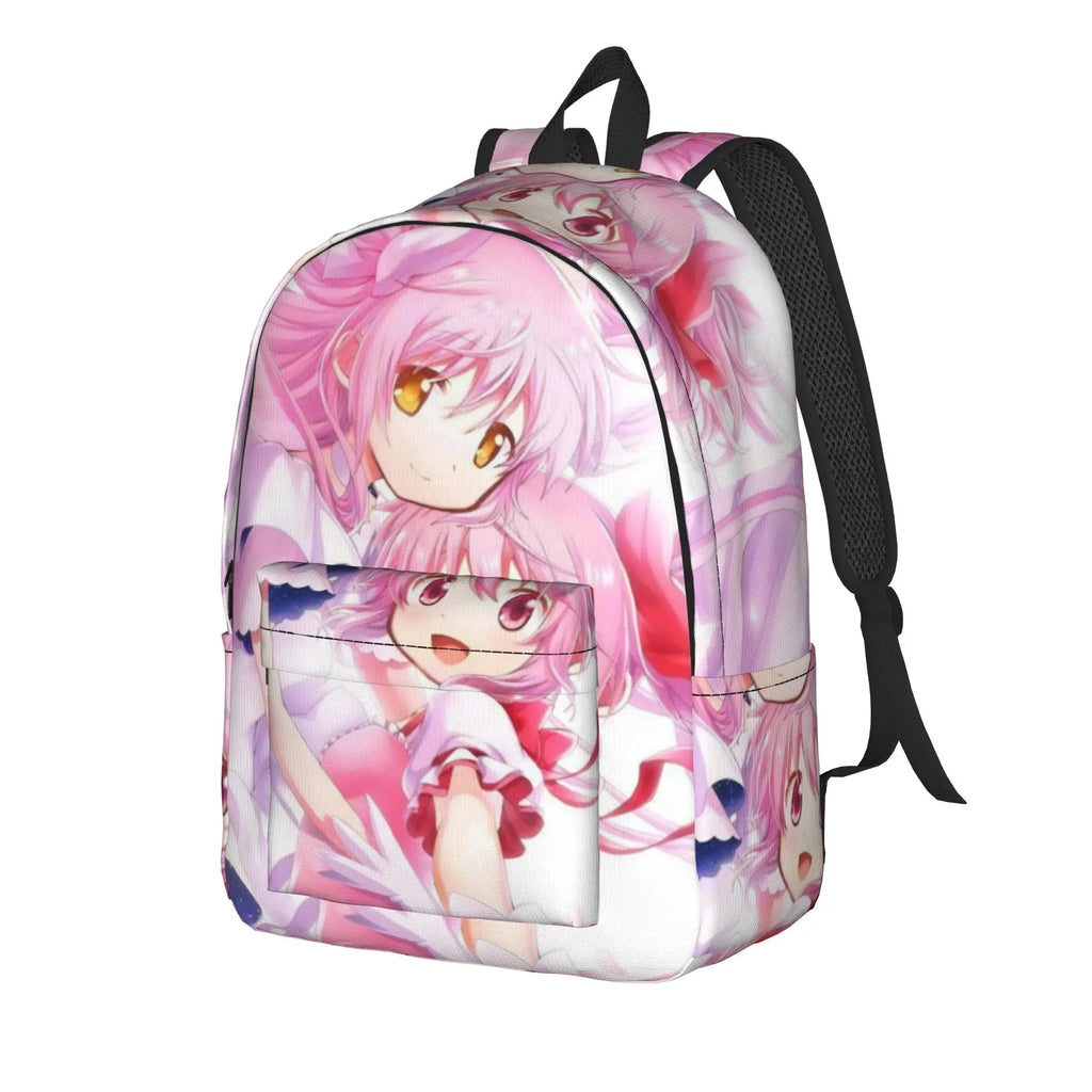 Anime Puella Magi Madoka Magica Backpack for Men Women High School Business Daypack Kaname Madoka Laptop Computer Shoulder Bag