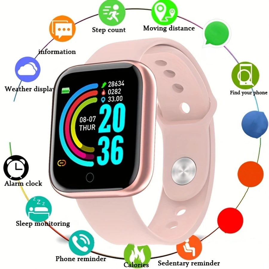 Men Watch Electronic Fitness Bracelet Smartwatch Smart Watch Y68 D20 Sleep Monitor Gift For IOS Android Smartphones Alarm Clock