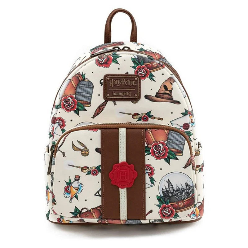 Harry Potter Map Printed Cosplay Womens Double Strap Shoulder Bag Purse Mini Backpack