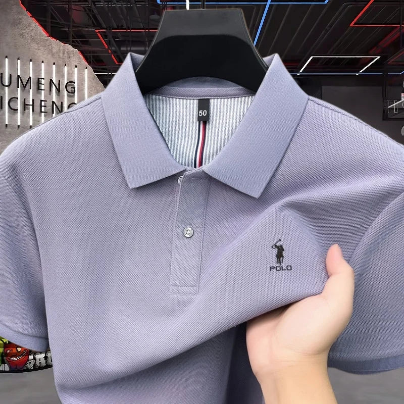 100% pure cotton high-end brand men's short sleeve polo shirt summer fashion luxury pony embroidery golf Paul top casual T-shirt