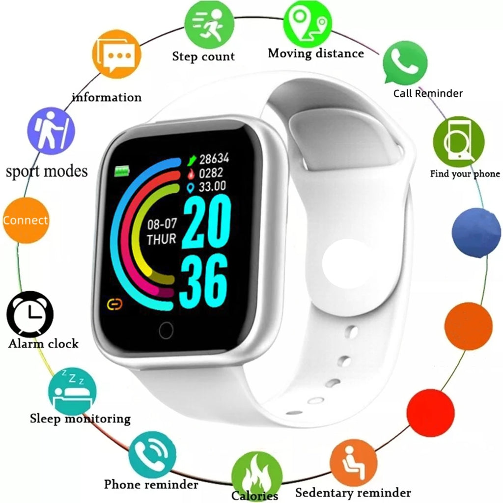 Men Watch Electronic Fitness Bracelet Smartwatch Smart Watch Y68 D20 Sleep Monitor Gift For IOS Android Smartphones Alarm Clock