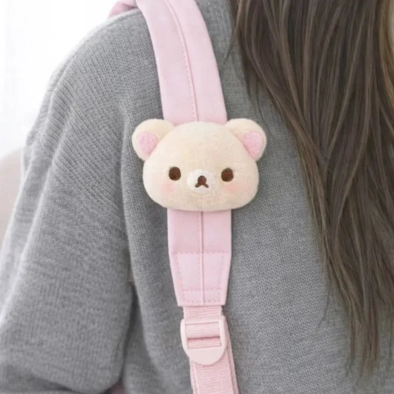Soft Rilakkuma Plush Doll Bag Hanging Ornament Cute Cartoon Bear Keychain Backpack Decor Accessory Birthday Friendship Gift