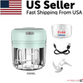 Electric 300ML Garlic Press Chopper Chili Onion Fruits Meat Mincer