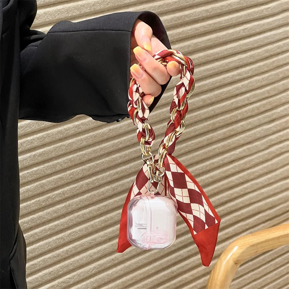For Mobile Phone Short Lanyard Universal Silk Scarf Hand Wrist Strap Rope For Bag Chain Pendant Cell Phone Case Accessories