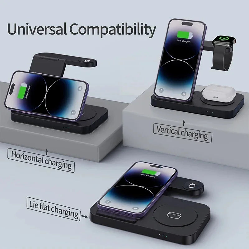 4 In 1 Wireless Smart Phone Watch Charger Stand Foldable For Samsung S23 S22 Galaxy Watch 5 4 3 Active2/1 Fast Charging Station