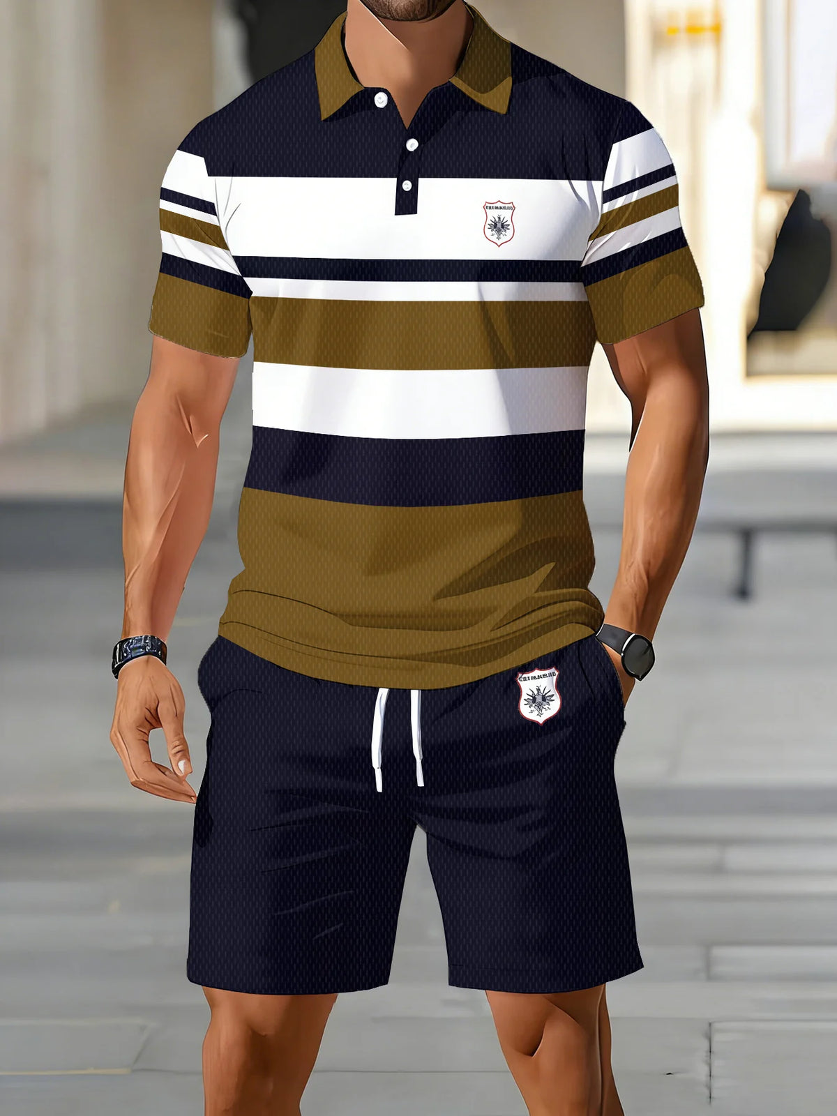 2026 Summer Men's Polo Set - 3D Printed Pattern - Breathable Lightweight Comfortable Fashionable Outdoor Men's Clothing