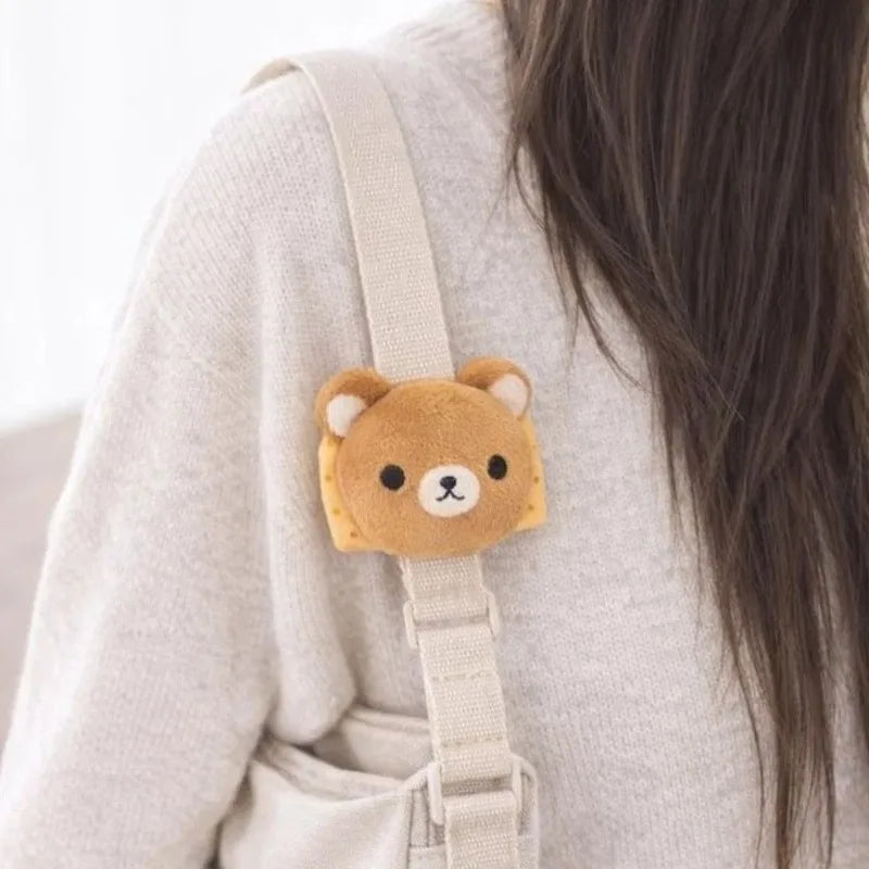 Soft Rilakkuma Plush Doll Bag Hanging Ornament Cute Cartoon Bear Keychain Backpack Decor Accessory Birthday Friendship Gift