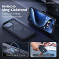 Metal Ring Stand Matte Magnetic Case for Magsafe IPhone Air 17 16 15 14 13 12 11 Pro Max Plus with Lens Protector Mac Safe Cover