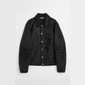High Street Dark RO Jeans Jacket Men's Brushed Wax PU Silver Buckle Black Loose Minimalist Streetwear Denim Jacket Coats