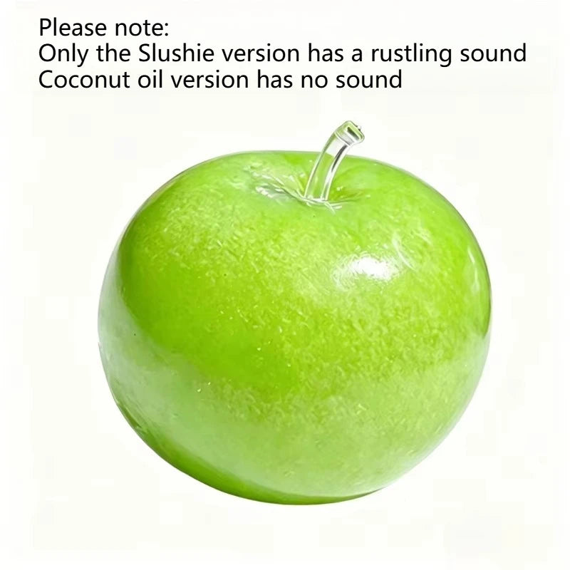 Green Apple Slushie Squishy Fidget Toy Crunchy Moldable Non-Bounce Sensory Stress Reliever Medium Grip Strength Slow Rising Gift