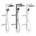 Modern Smart LED Rainfall Shower Set Concrete Mixer Valve Digital Display Temperature Control Bathroom Fixture With Shelf