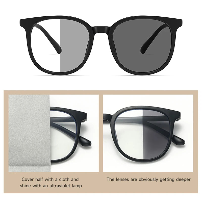 Professional Fashion Large Frame Photochromic Sunglasses Large Frame For Office And Outdoor Use UV400 Fashion Accessories
