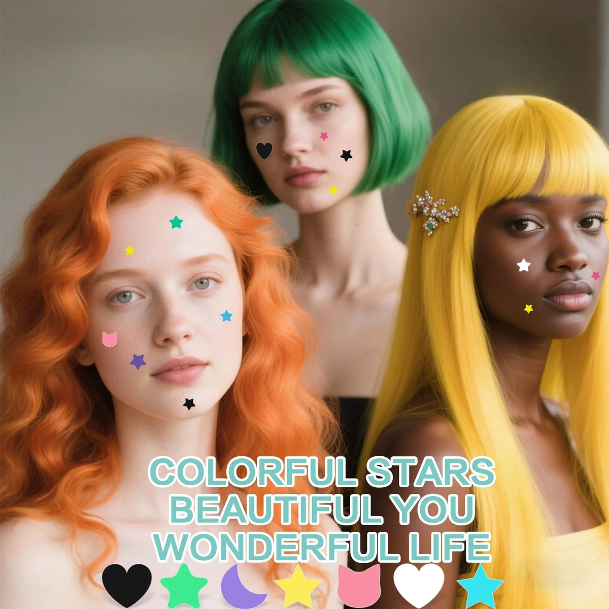40 pieces of multi-color star acne patches, facial acne patches, concealer acne patches, and pimples patches, ultra-thin