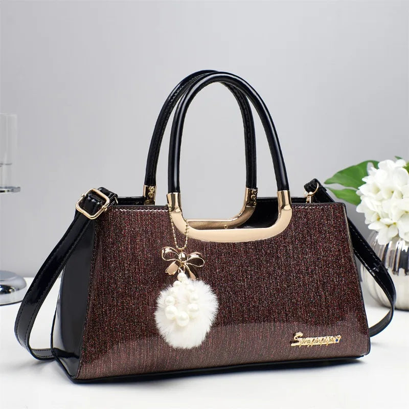 Designer Brand Bright Leather Fashion Handbag Shoulder Crossbody Bags for Women Hot Sale Casual Tote Bags Sac À Main Femme