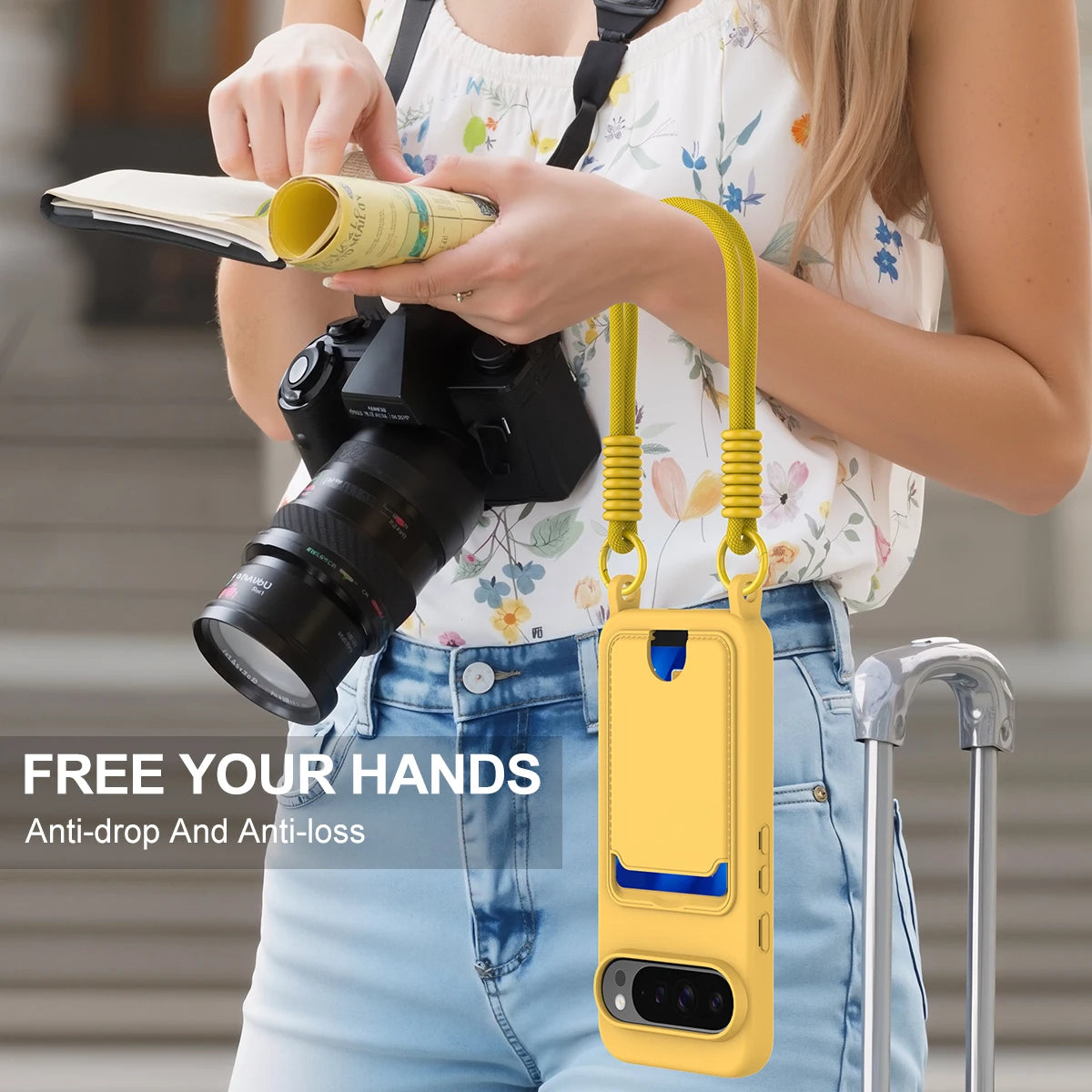 Premium Lanyard Rope Soft Liquid Silicone Phone Case For Google Pixel 10 9 Pro XL ShockProof Wallet Card Holder Protective Cover